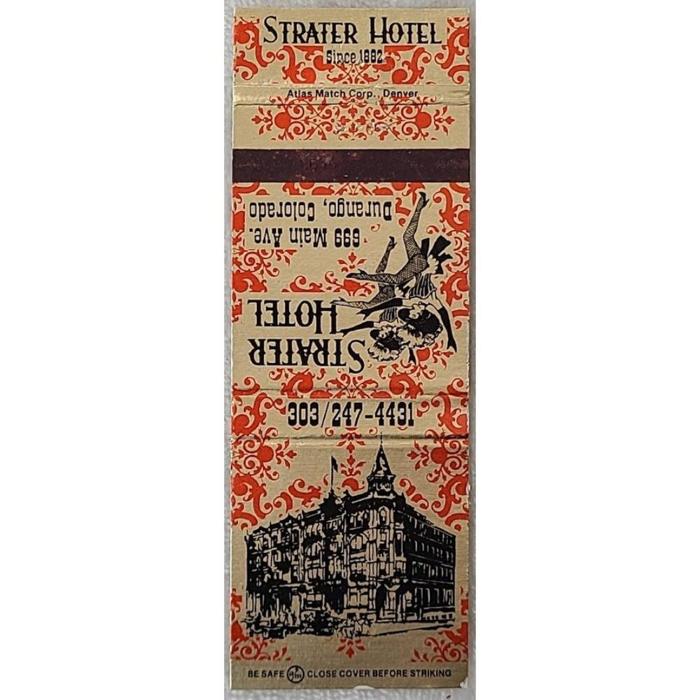 Vintage Matchbook Cover Strater Hotel  Durango Colorado CO